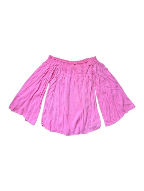 Lilly Pulitzer Tops - Lilly Pulitzer Nita Top Women’s‎ Small Tiki Pink Off-Shoulder Bell Sleeve Blouse